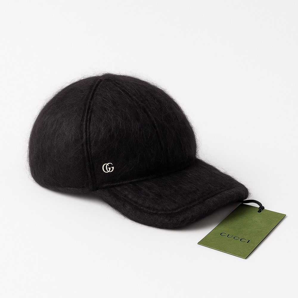 Gucci Mohair Baseball Cap – Black (Size XS)